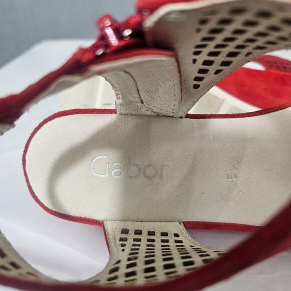 Gabor Womens 5.5 Wedge Sandals Velvety Suede Platform Comfort Shoes - Picture 6 of 10